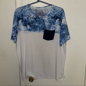 Primark Blue and White Designed T-Shirt